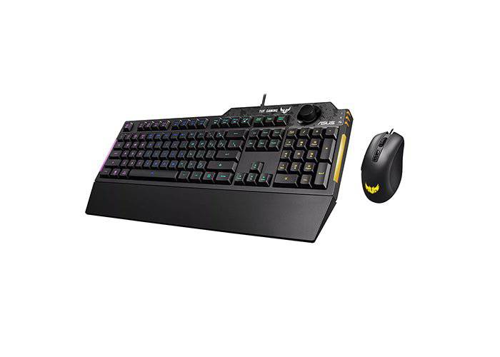 ASUS CB02 TUF Gaming Combo wired mouse and keyboard set, black with gaming design, for gaming and everyday use.