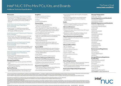 მინი PC : Intel Nuc 11 PRO KIT I5-1135G7 NUC11TNHI50000, J5040 NUC7PJYHN- ITGS