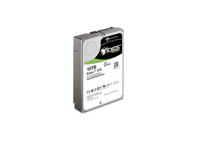 Seagate Exos 7E10 10TB solid hard drive with SATA 3.0 interface, designed for enterprise storage and data center use.