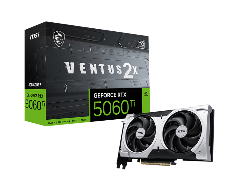 ვიდეო ბარათ - MSI GeForce RTX 5060 Ti 8G VENTUS 2X OC PLUS - itgserv.com