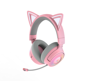 Razer Kraken Kitty V3 Pro, USB/BT/WL, ვარდისფერი (Quartz)