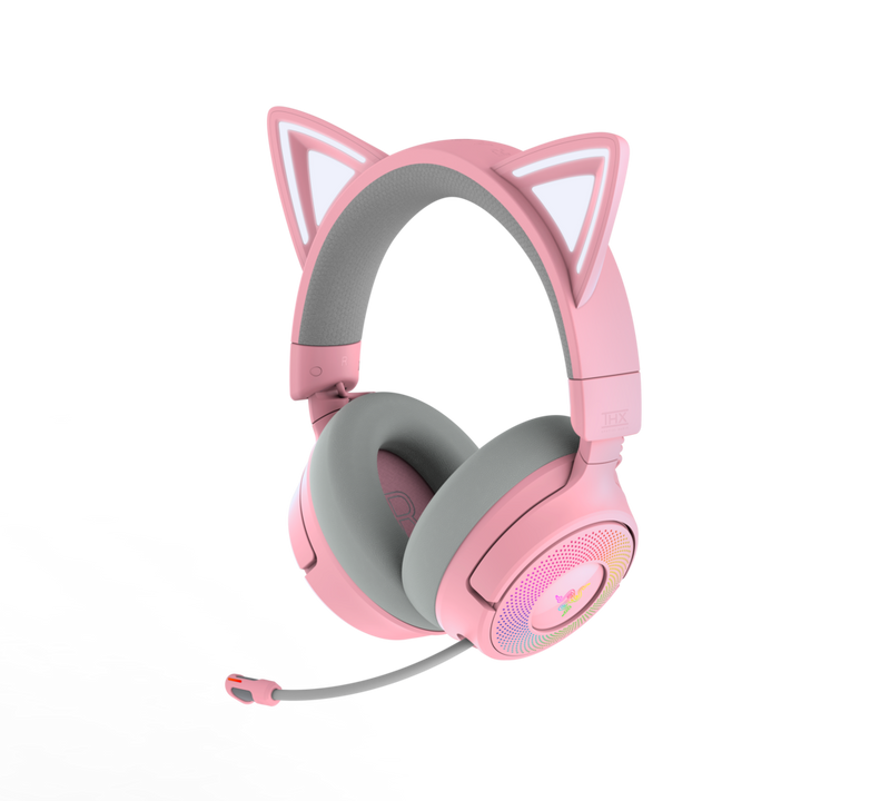 Razer Kraken Kitty V3 Pro, USB/BT/WL, ვარდისფერი (Quartz)