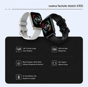 Realme TechLife Watch S100, შავი